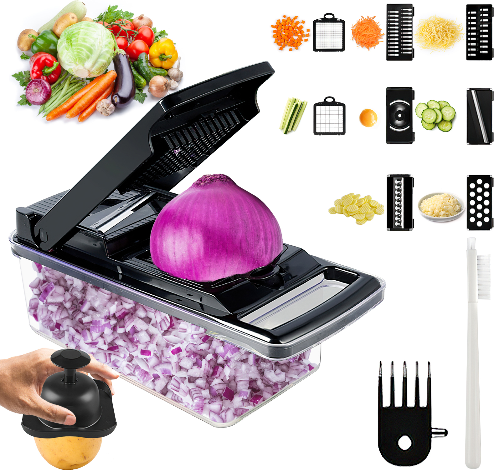 Sross Gemüseschneider, 8-in-1 Mehrzweck-Gemüseschneider