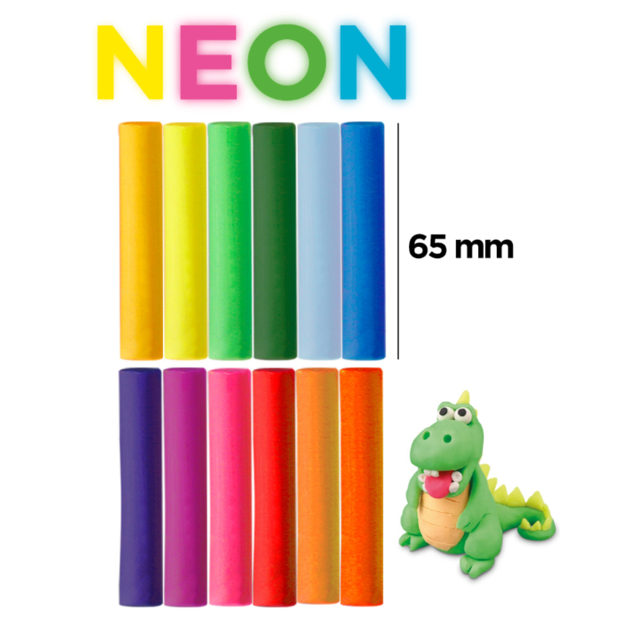 MP Main Paper Kinderknete, Knete-Set NEON12 Stk. MP PY047 65mm mehrfarbig PY052