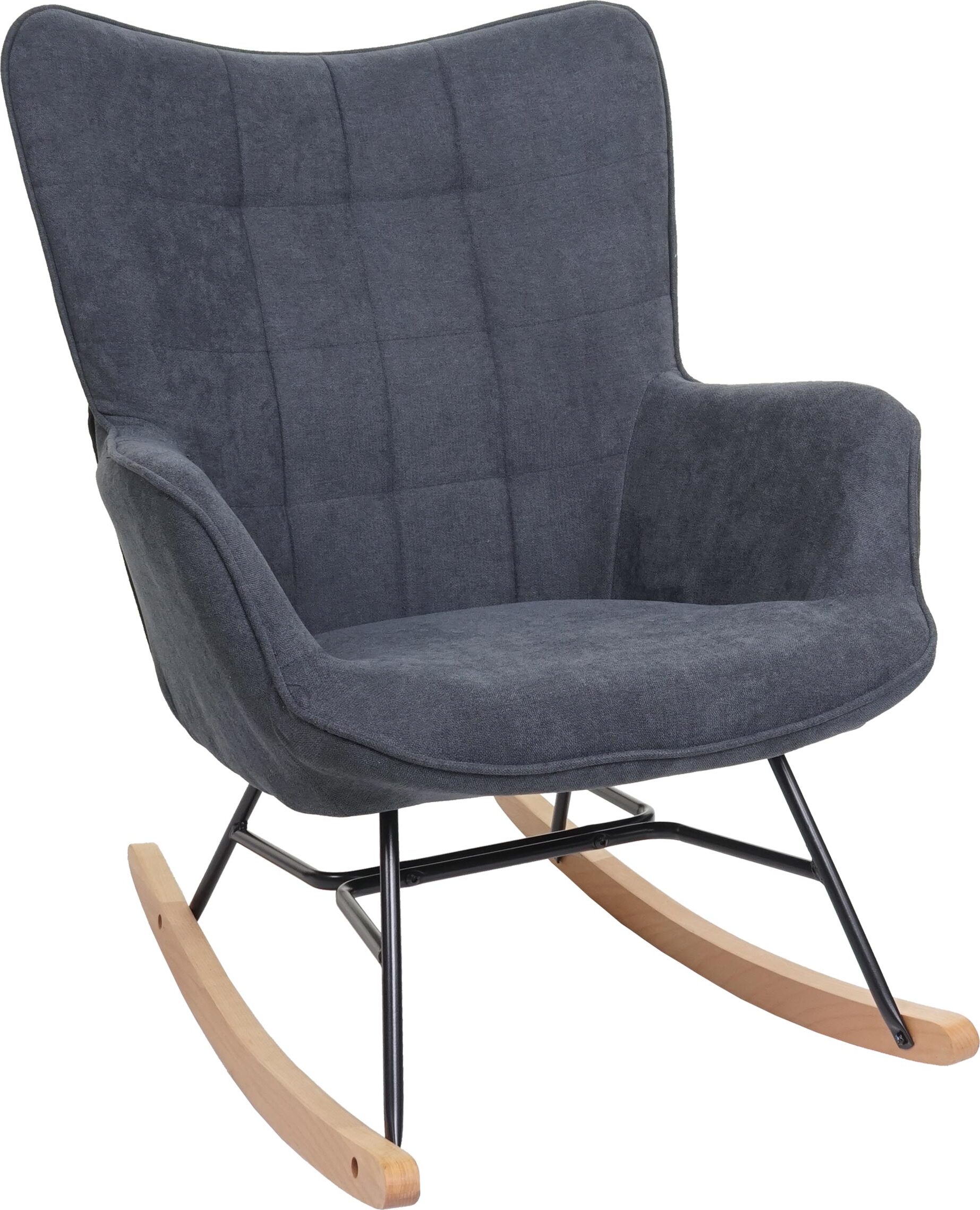 Hojdacie kreslo HWC-K36, hojdacie kreslo relax TV kreslo, látka/textil ÖKO-TEX ~ antracit