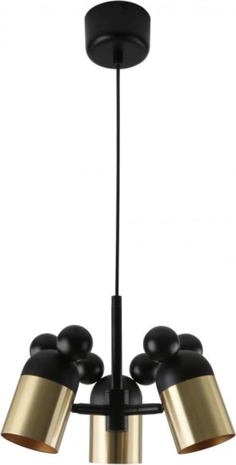 GTV - Pendelleuchte MOUSE - max.250V, 50/60Hz, 3*E27, max.25 W, IP20, durchschnittlich 30 cm, gold/schwarz - Deckenleuchte OS-MOUS-11-DEC