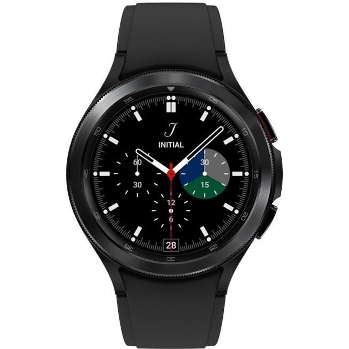 Samsung Galaxy Watch4 Classic - 46 mm - schwarz - intelligente Uhr mit Ridge Sport Band - Flouroelastomer - schwarz - Anzeige 3.46 cm (1.4")