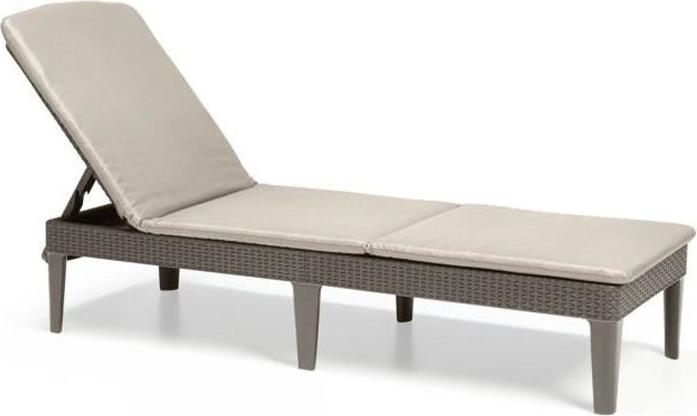 Sonnenliege Allibert by KETER Jaipur, Rattan-Optik, Cappuccino, Verstellbare Rückenlehne, 187 x 58 x 29 cm JAIPURCUSHCAPPU