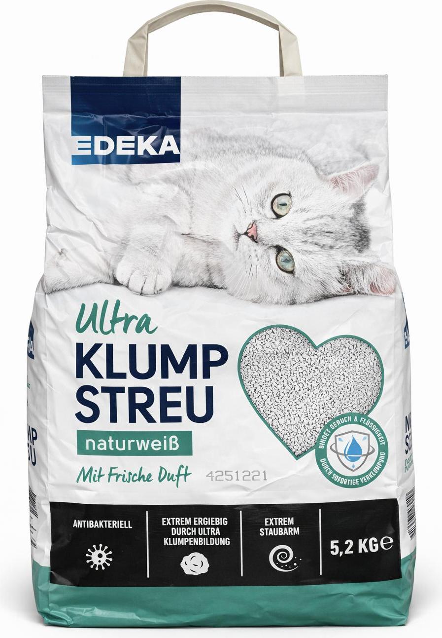 EDEKA Ultra Klumpstreu naturwei 5,2 kg | antibakteriell | extrem staubarm  | mit frischem Duft