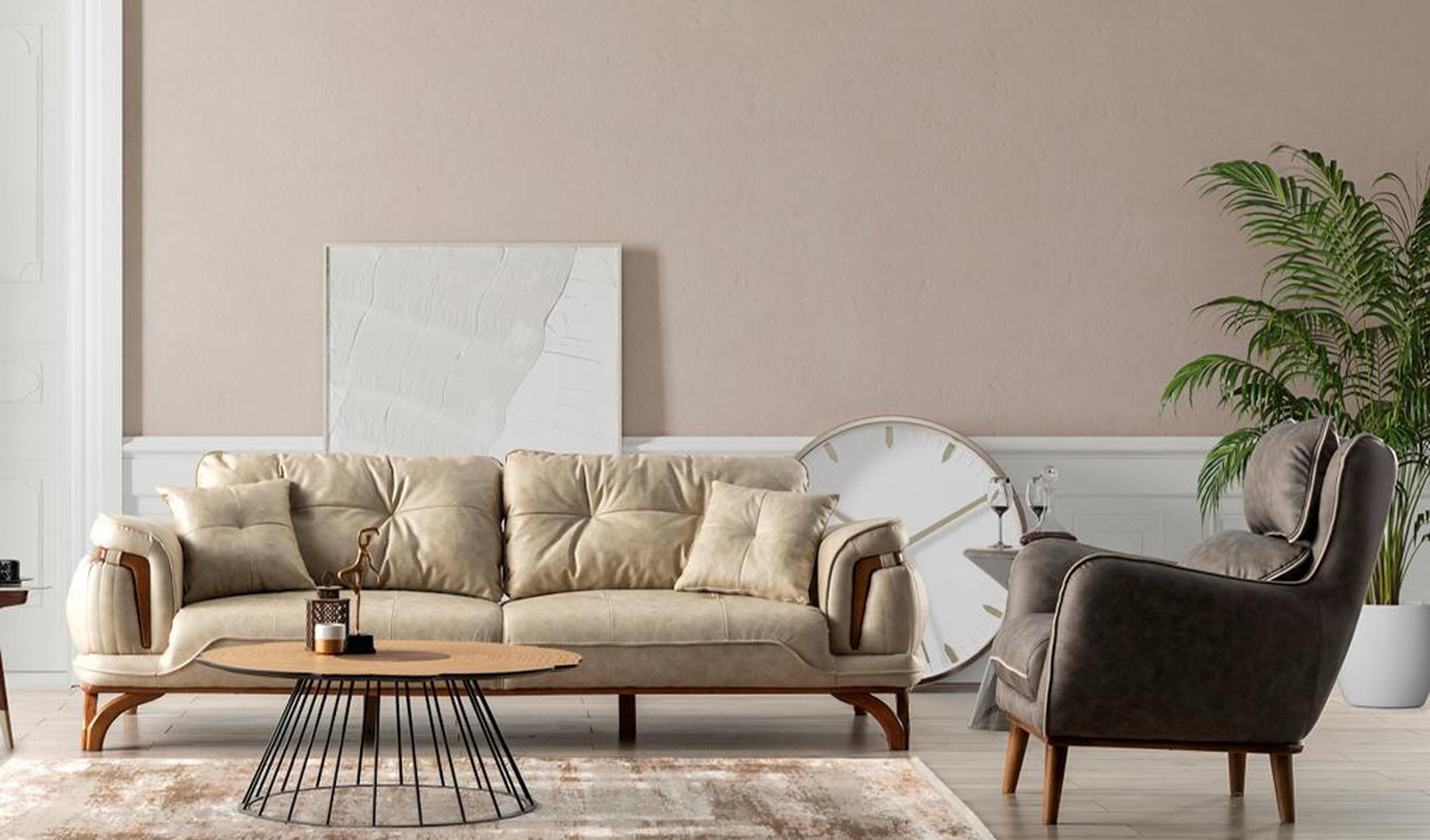Xl Moebel Gmbh Sofagarnitur Polstergarnitur Relaxgarnitur Couch Sofa Set Sessel 3+1 Beige