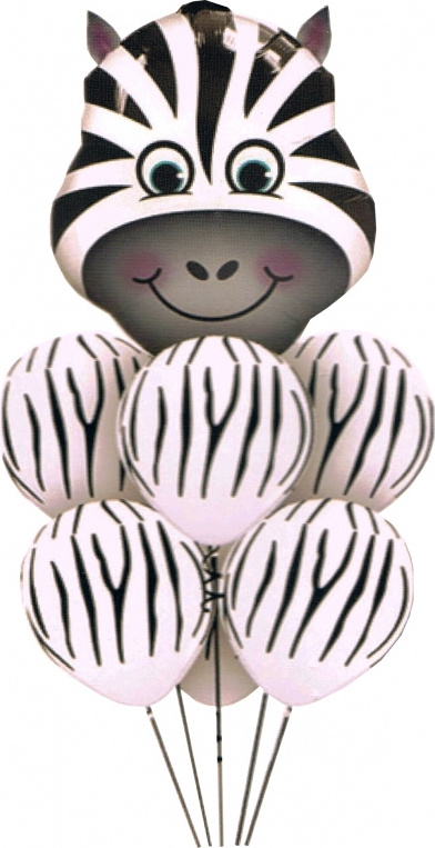 Aga Foil ZEBRA Ballon 60x70cm + 6 Ballons