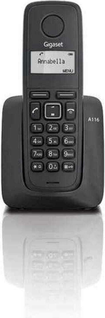 Gigaset A116, DECT-Telefon, Anrufer-Identifikation, Schwarz A116BL