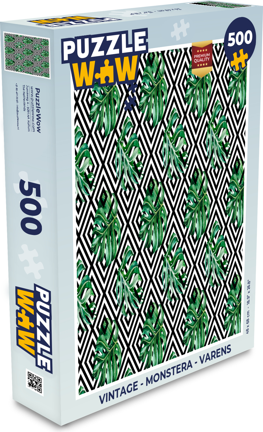 MuchoWow® Puzzle 500 Teile Weinlese - Monstera - Farne - Denken - Spiel - Toy 137|242973033