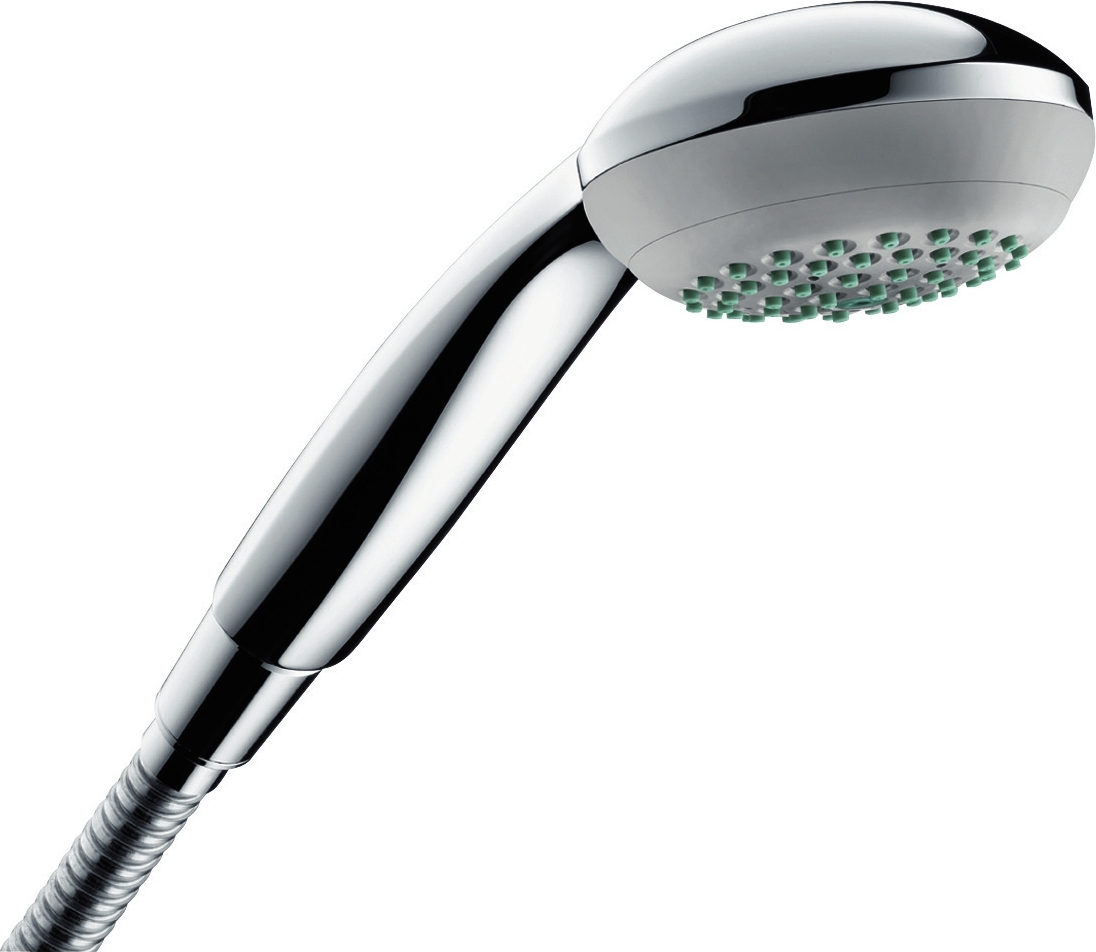 Hansgrohe Handbrause Crometta 85 Mono, 28585000, Duschkopf mit Normal-Strahl, QuickClean Antikalkfunktion, Brausekopf Ø 8,5 cm, Chrom, 20019 6 200196_MM