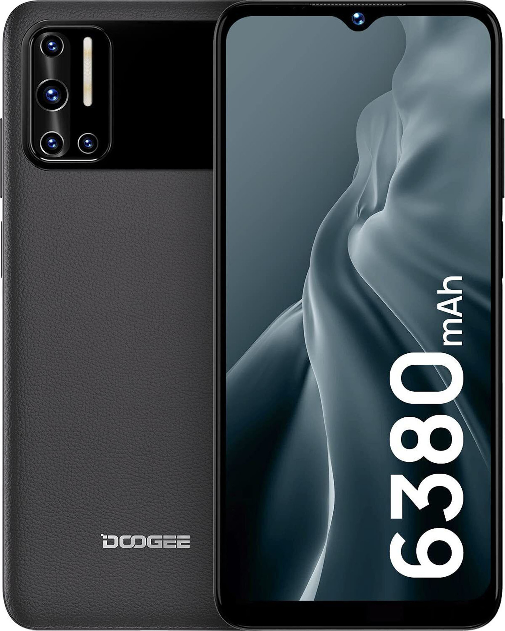 DOOGEE N40 Pro Android Smartphone 6,52'' HD+ displej 4G Dual SIM Octa-Core mobilný telefón bez zmluvy 6GB+128GB 6380mAh 20MP GPS/OTG - čierny