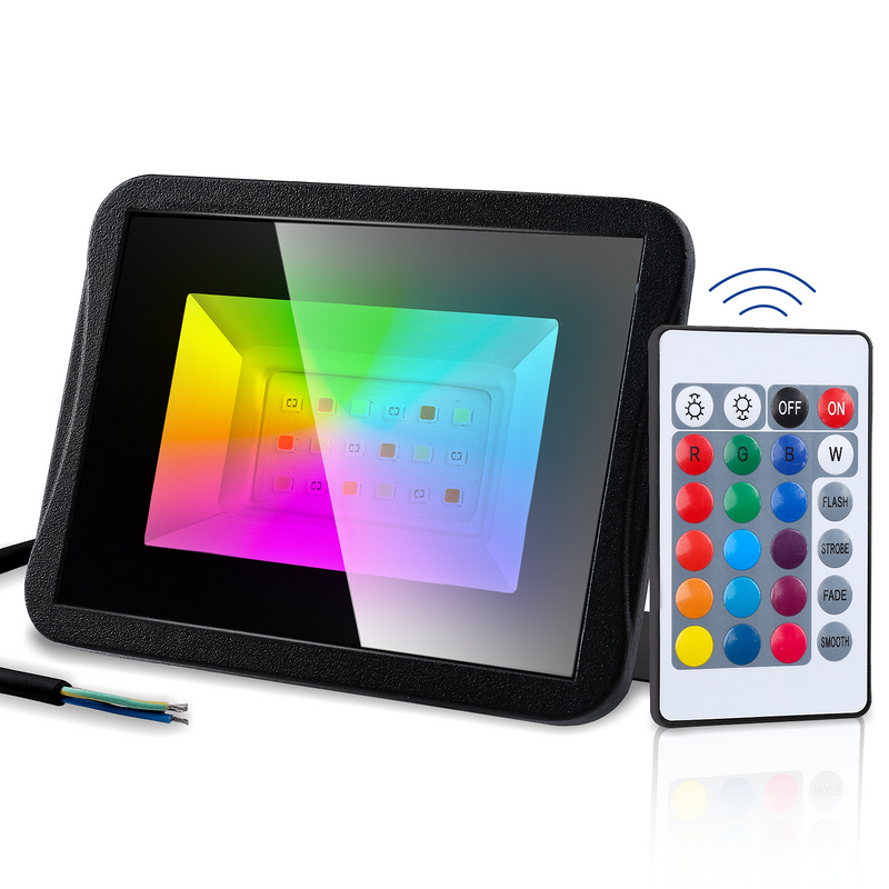 SWANEW 20W RGB Fluter Strahler IP67 Outdoor Farbwechselhafte Scheinwerfer Außen RL-HG8418-1-UAa