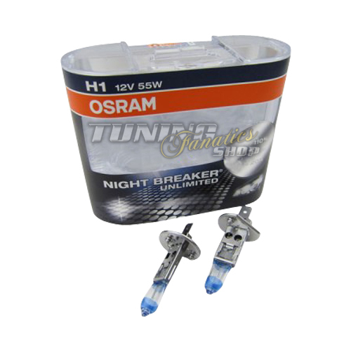 Tuning Fanatics 2x Osram H1 NightBreaker UNLIMITED Plus +110% 55W Birnen für ABBLENDLICHT