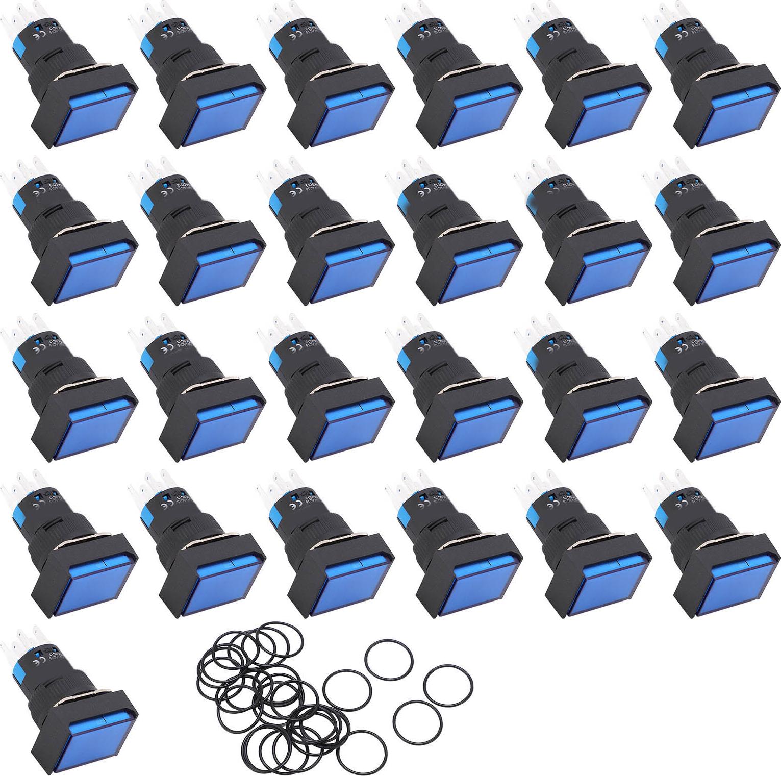 TWO TREES 25 St¹ck rechteckige Momenttaster aus ABS f¹r industrielle Anwendungen mit Kontrollleuchte, AC 220 V