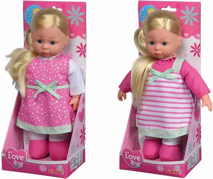 Simba My Love Freundin, 2-Fach Sortiert, es Wird nur EIN Artikel geliefert, Weichkrperpuppe mit langem blondem Haar und sem Kleid, 30cm, ab 2 Jahre 105010870