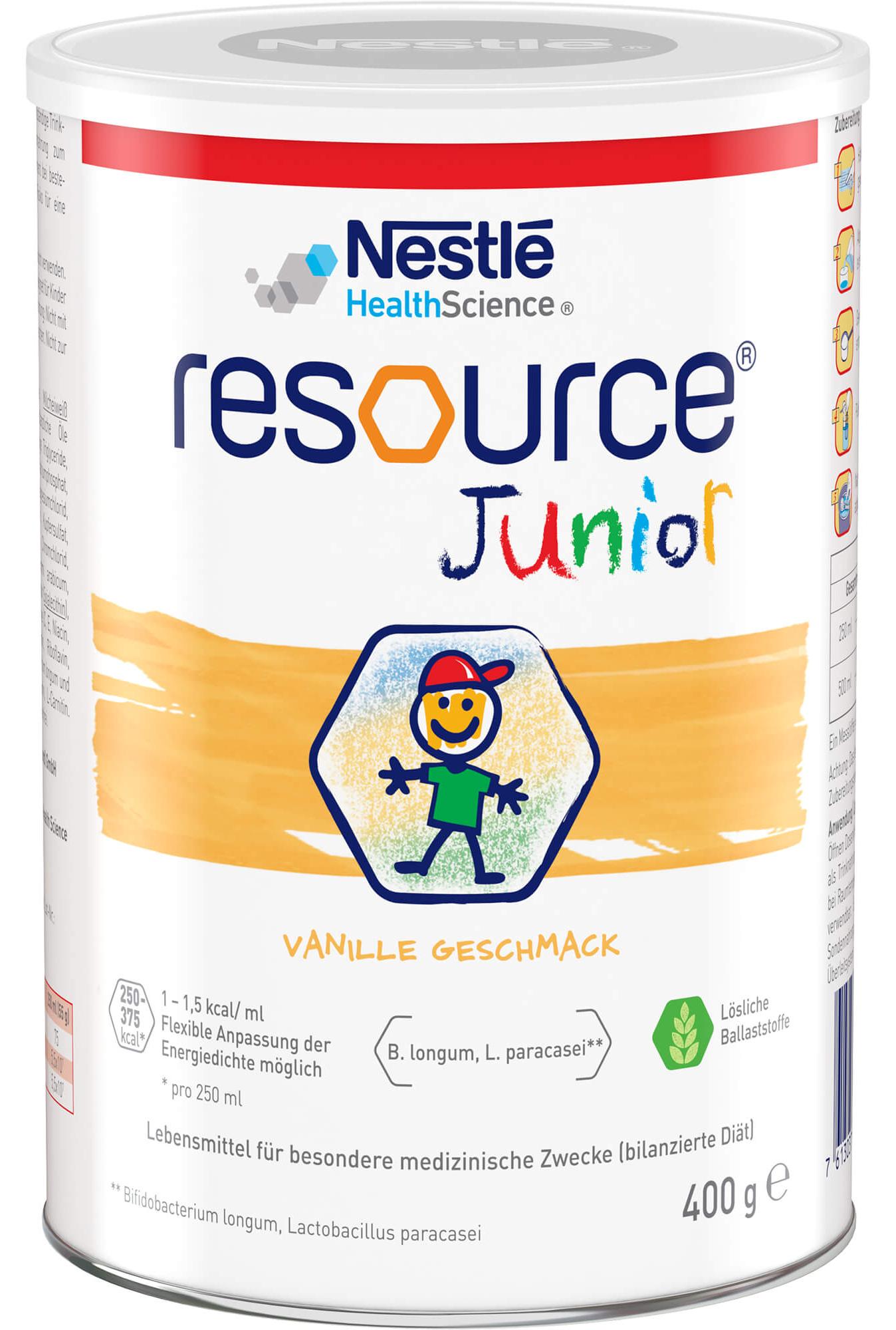 Nestle Health Science GmbH Nestlé Resource Junior Trink- und Sondennahrung für Babys ab dem 12. Monat mit Mangelernährung, 400 g Pulver 09124583