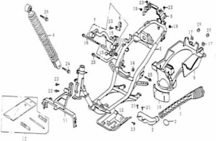 Rex Sport Rex Rexy 125 Spritzschutzkasten 125ccm 4Takt 41441-GAT-00 Motorroller.de Scooter Ersatzteil Service Inpektion Direktimport