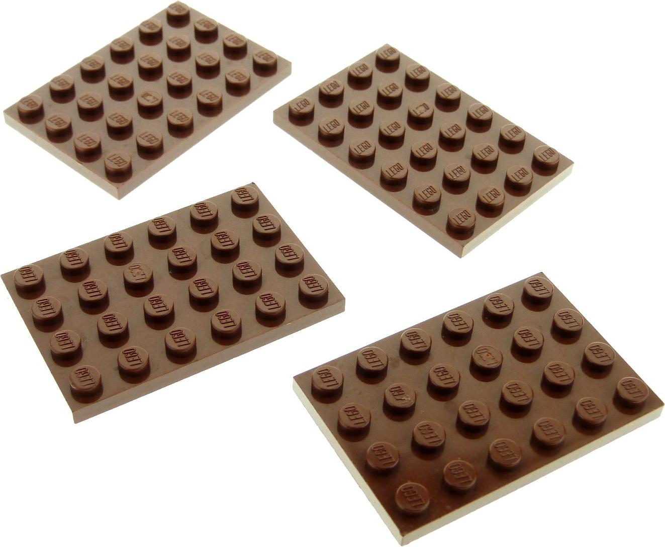 4x Lego stavebnica 4x6 červená hnedá Základná základná doska Star Wars 75059 4271874 3032