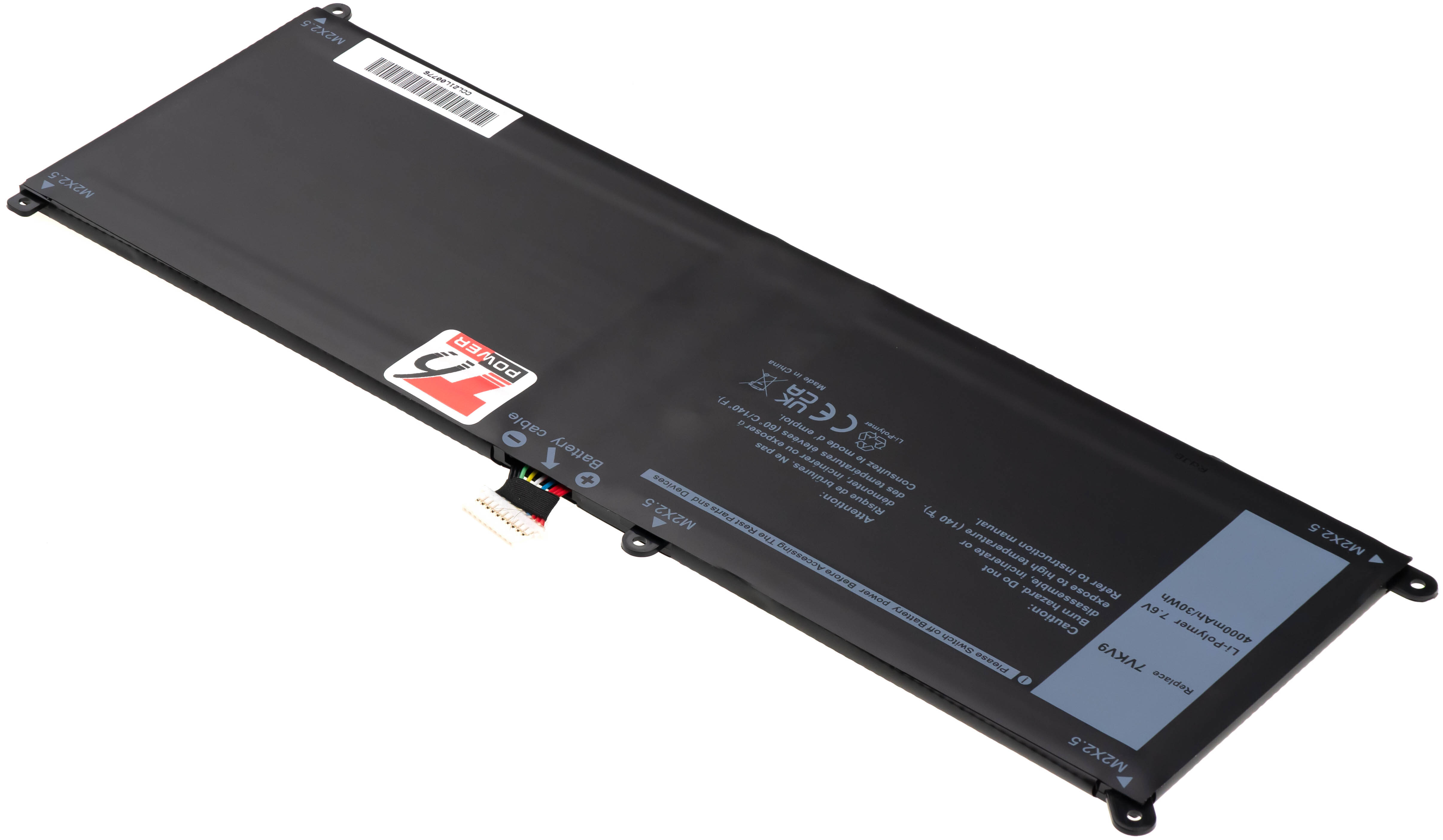 Batéria T6 Power Dell Latitude 12 7275, XPS 12 9250, 4000mAh, 30Wh, 2cell, Li-pol
