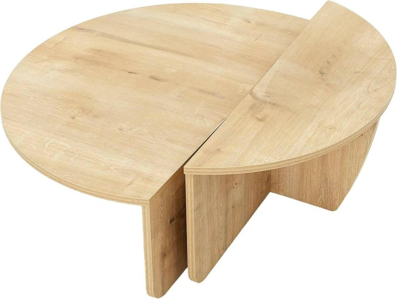 Dmora Couchtisch Canopus 90x90x35h cm Braun Fantasieform