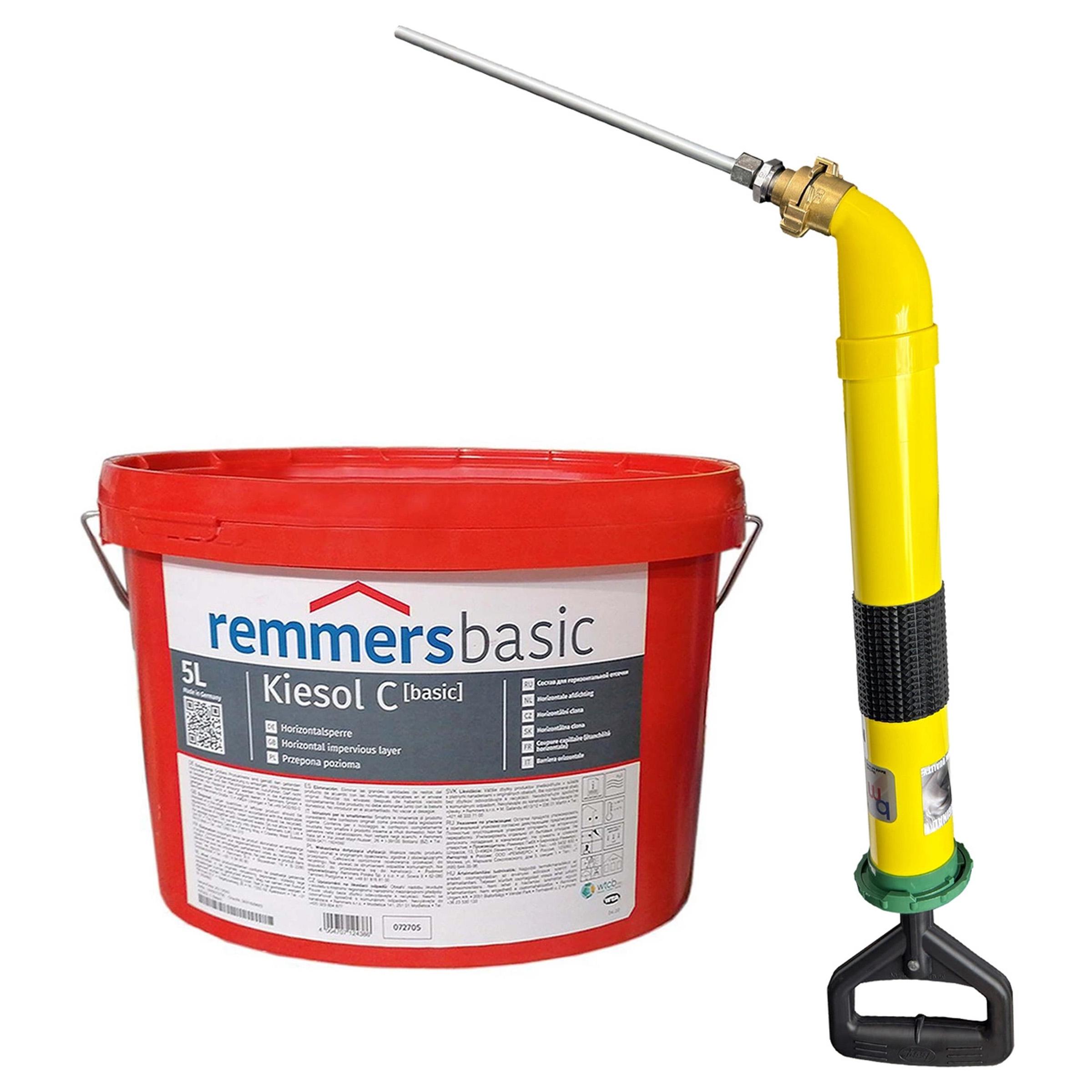 Remmers KIESOL C Injektionscreme Horizontalsperre 5 L mit Profi Mörtelspritze Keine Herstellernummer angegeben.