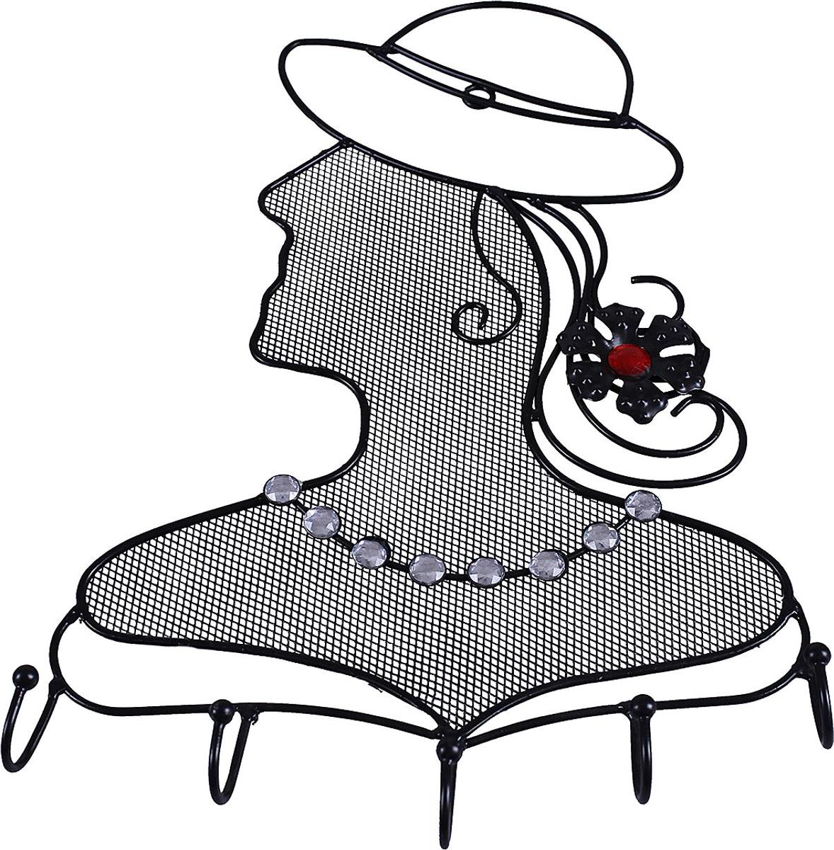 Buri Schmuckhalter schwarz Metall Wandständer Schlüsselhalter Schmuck Organizer