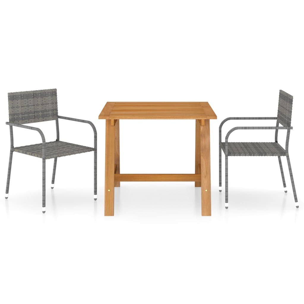 Maison Exclusive 3-dielny záhradný jedálenský set sivý