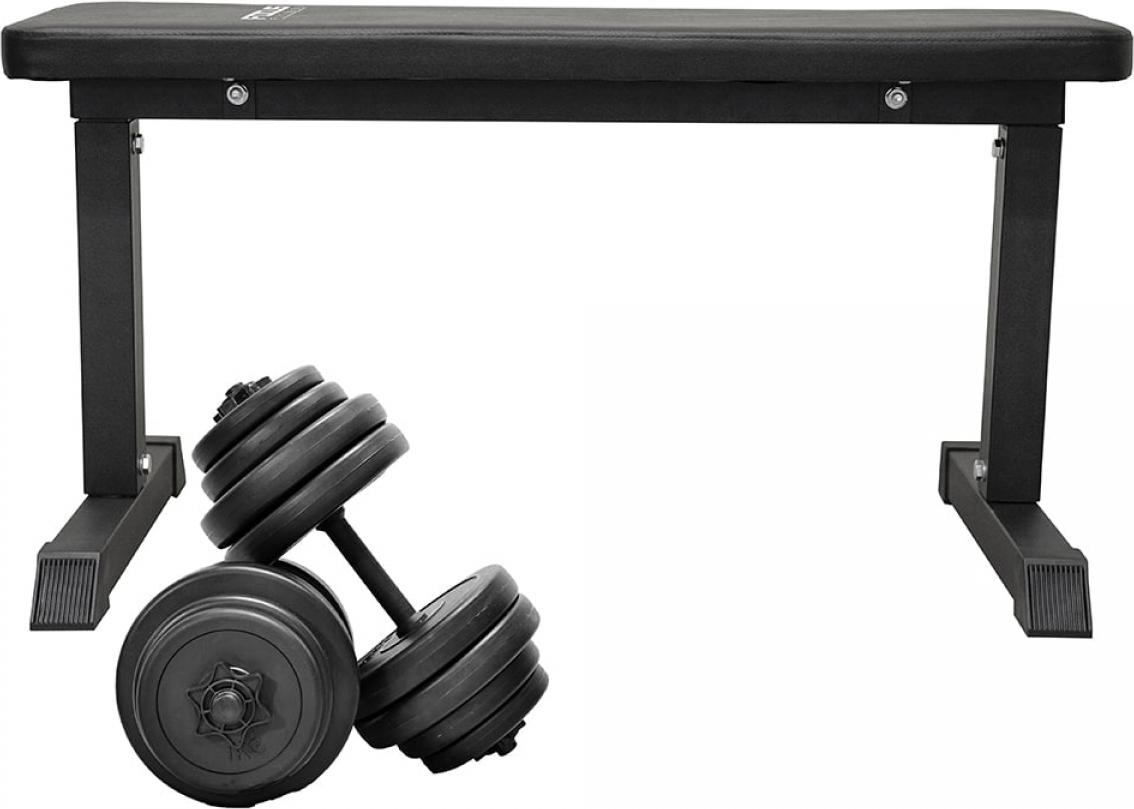 Hantelbank - Focus Fitness Force 3 - inkl. verstellbarem Hantelset 28 kg BS4682