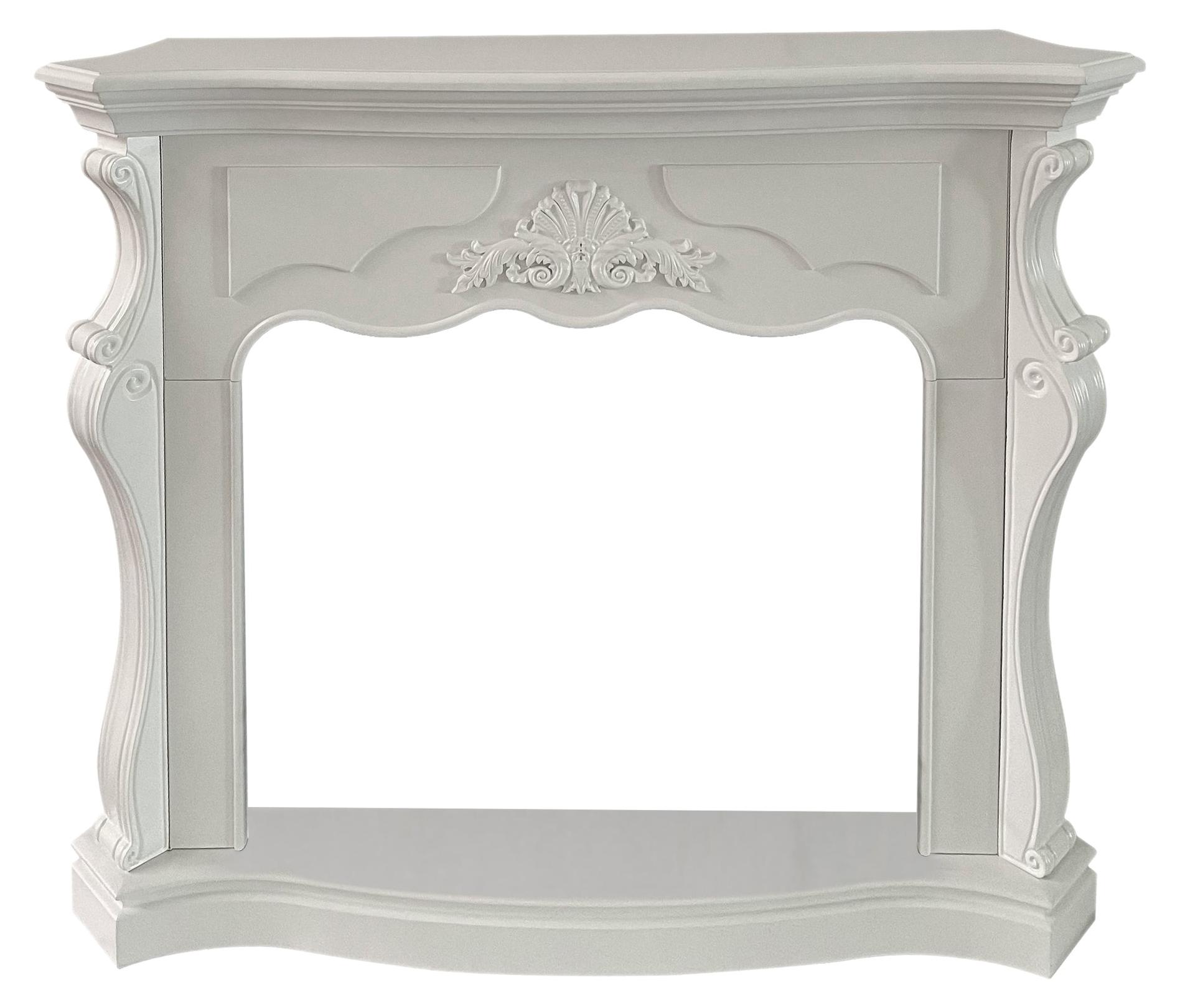 Divina Home Kaminrahmen-Holzverkleidung L123xT39xH100 Paris Weiß