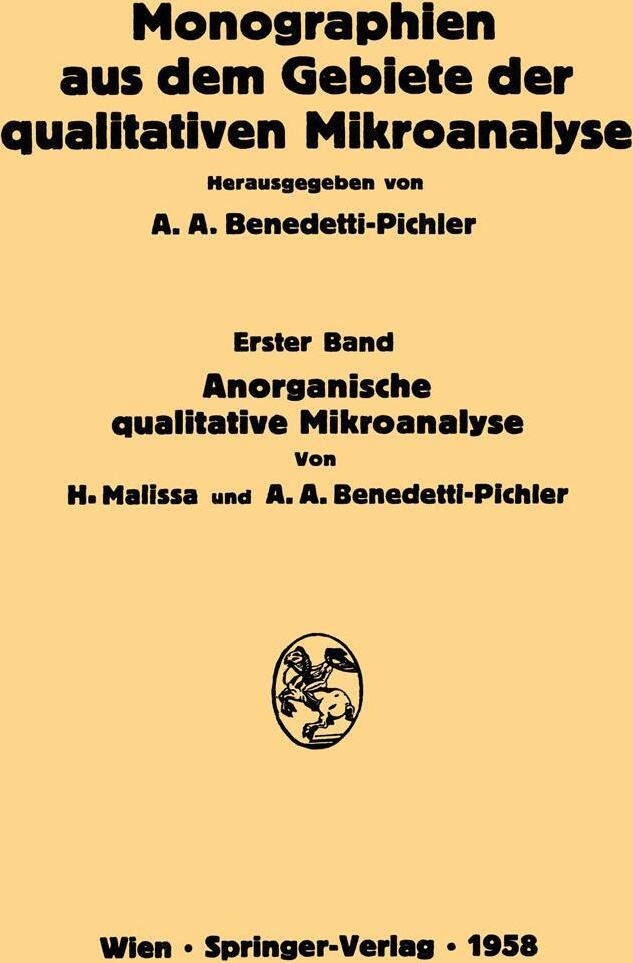 Sonstige Verlage Anorganische Qualitative Mikroanalyse