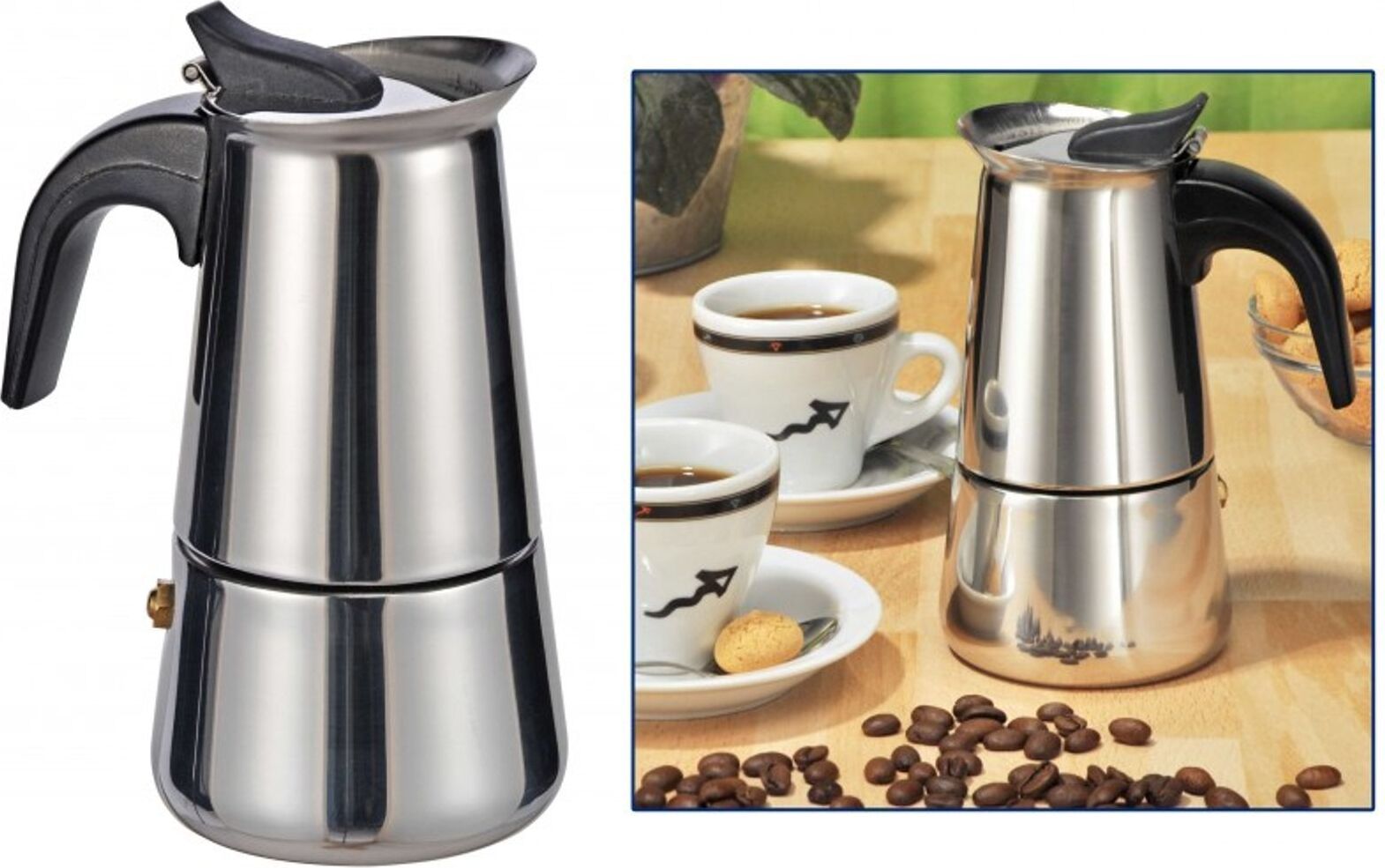 Gravidus EDELSTAHL Espressokocher Espresso Maker 2 Tassen Espressokanne Kaffee g-387