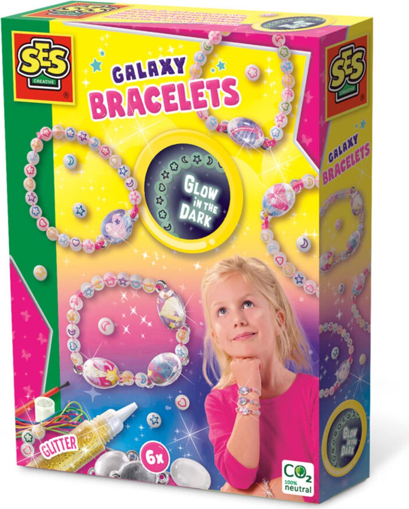 SES Creative Schmuck-Basteln-Set Armbnder Galaxy mehrfarbig 10274055