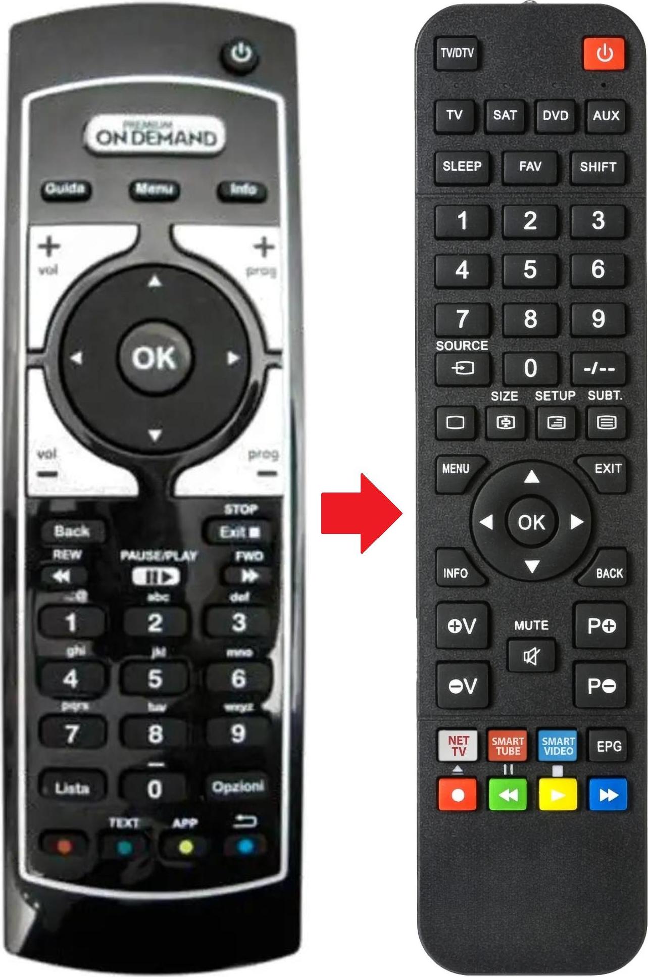 ARKAIA Fernbedienung geeignet für MEDIASET T502