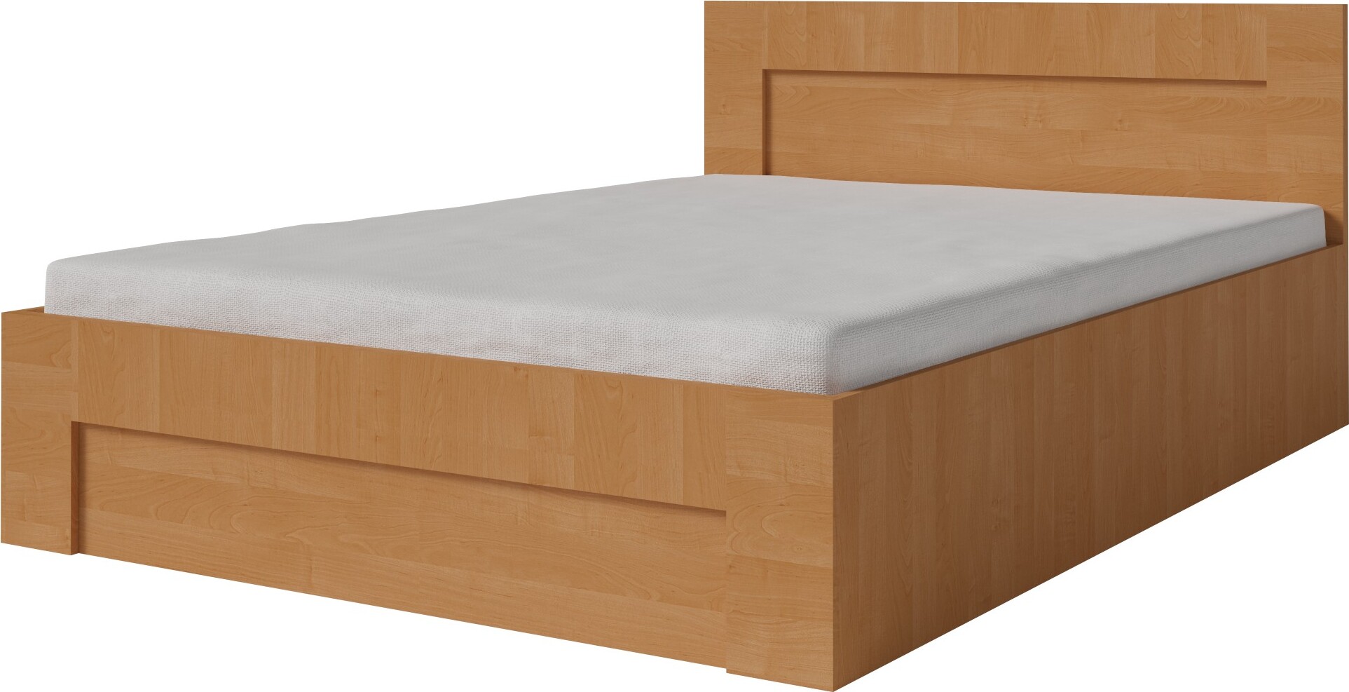 FURMEB24 - WER - Rám postele 180 x 200 cm s lamelovým roštom - Kovový rám postele s priestrannou pružinou - Posteľ s dreveným vzhľadom - - jelša