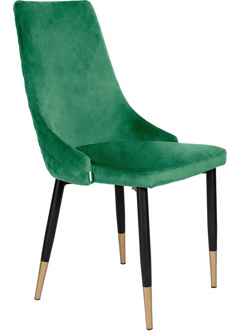 Stuhl Wohnzimmerstuhl Küchenstuhl Esszimmerstuhl Lehnstuhl LOGAN Veloursstuhl grün 44x44x92 cm HOMLA