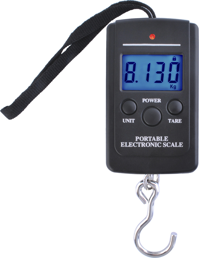 Ruhhy Digitale Kofferwaage Hängewaage bis 40 kg +/- 5 g Meßeinheiten kg lb Jin oz Tara- Holdfunktion 4175 AM12213