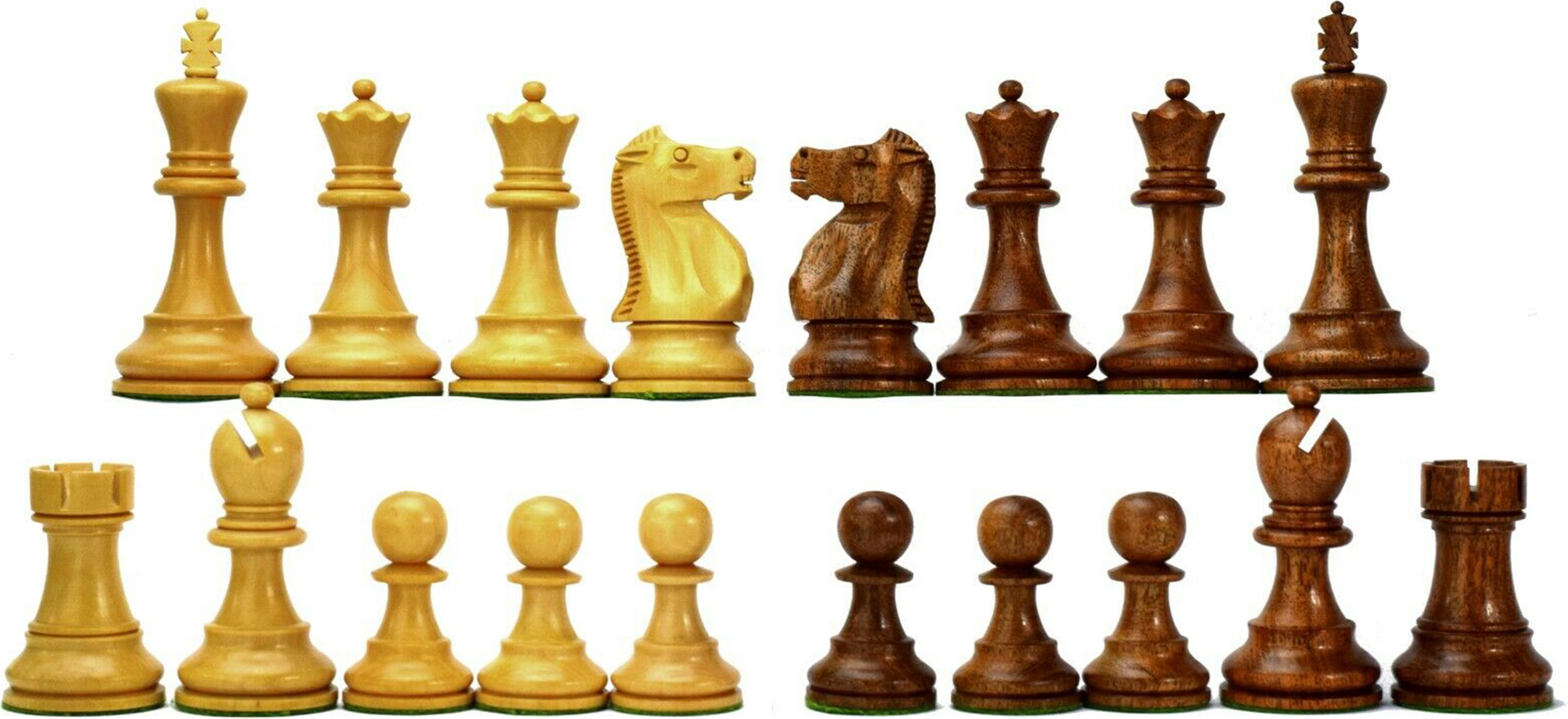 ROOGU Fischer-Spassky Schach WM 1972 Schachfiguren KH 3.75" Akazienholz Indien CH-17