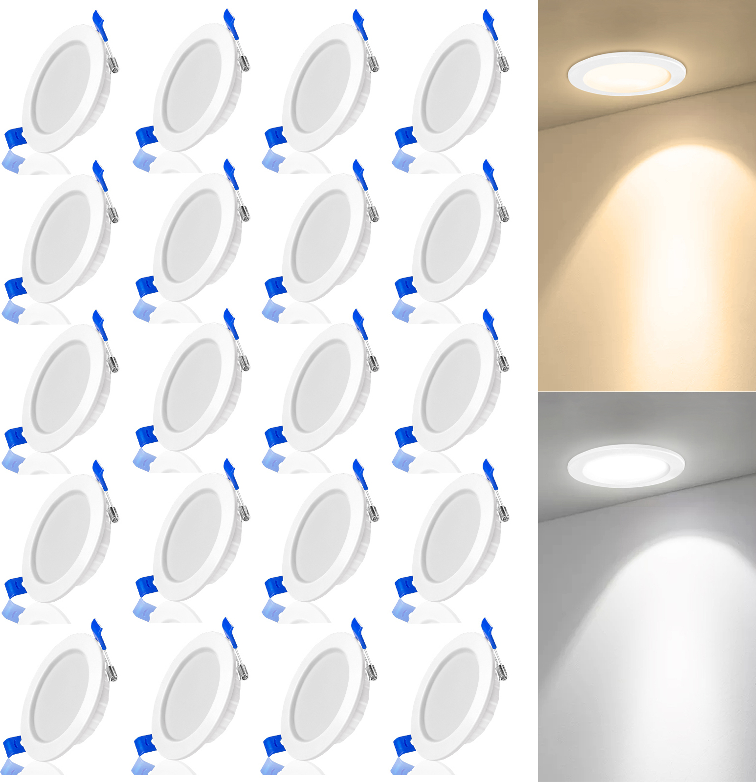ZMH plafoniera LED plafoniera bagno lampada 24 W diametro piatto 30 cm camera da letto lampada