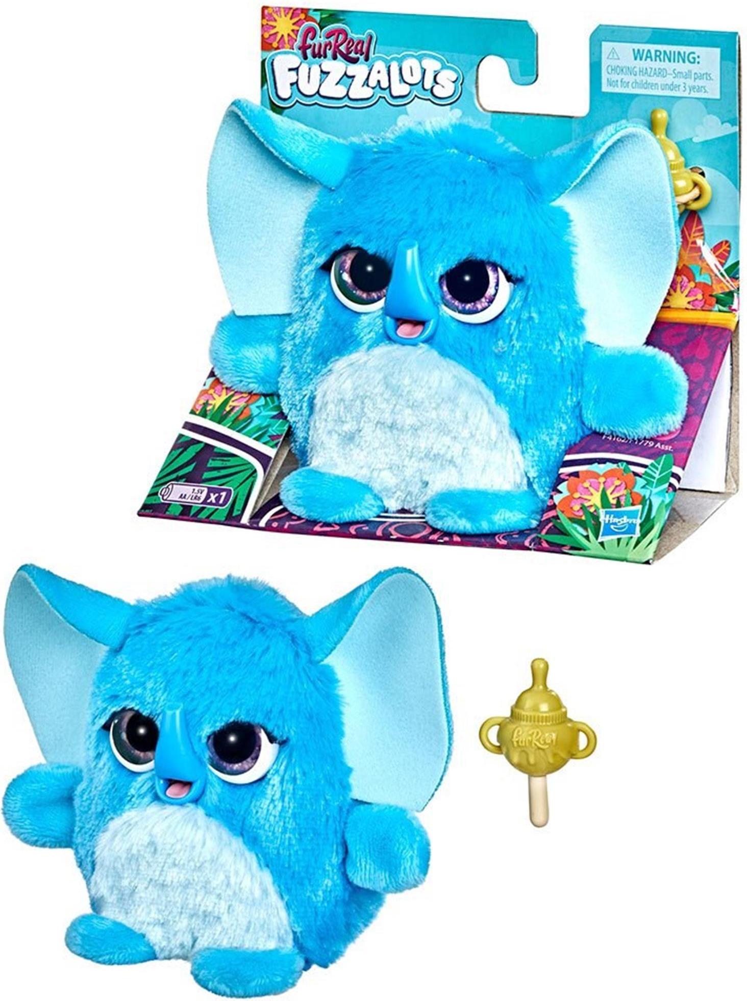 Hasbro FurReal Fuzzalots - Blaues interaktives Haustier 25+ Sounds, Reaktionen und leuchtender Bauch 934751
