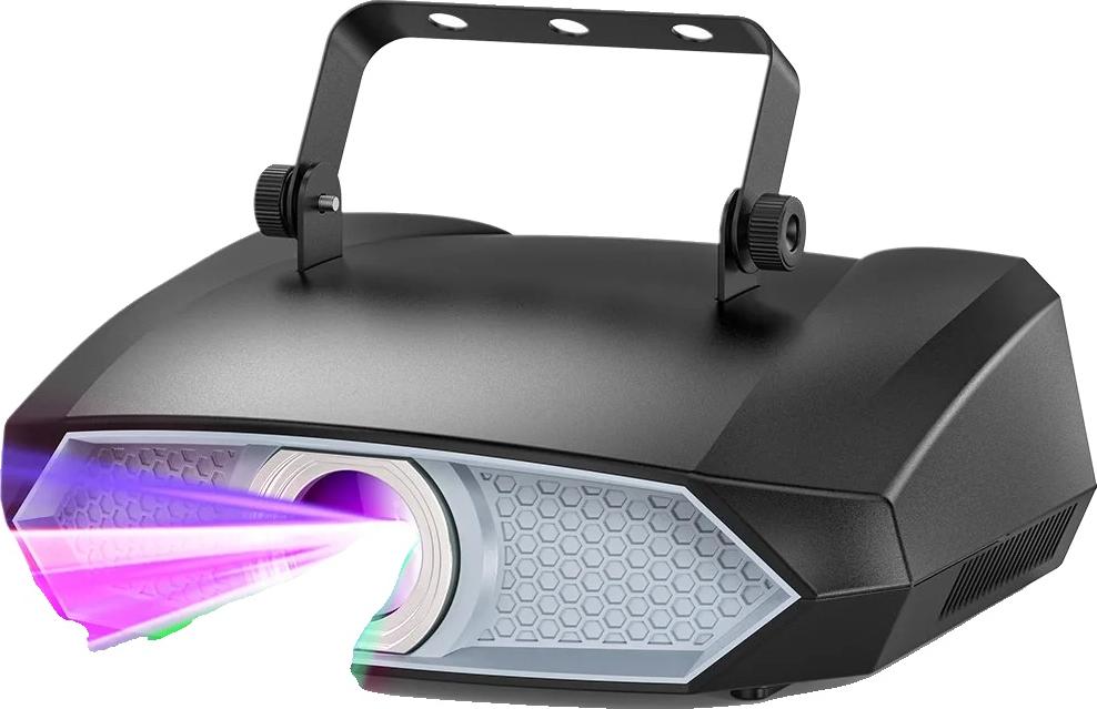 Laserový svetelný projektor, efekty vzorov RGB, viacero režimov ovládania, čierna farba, zástrčka EÚ