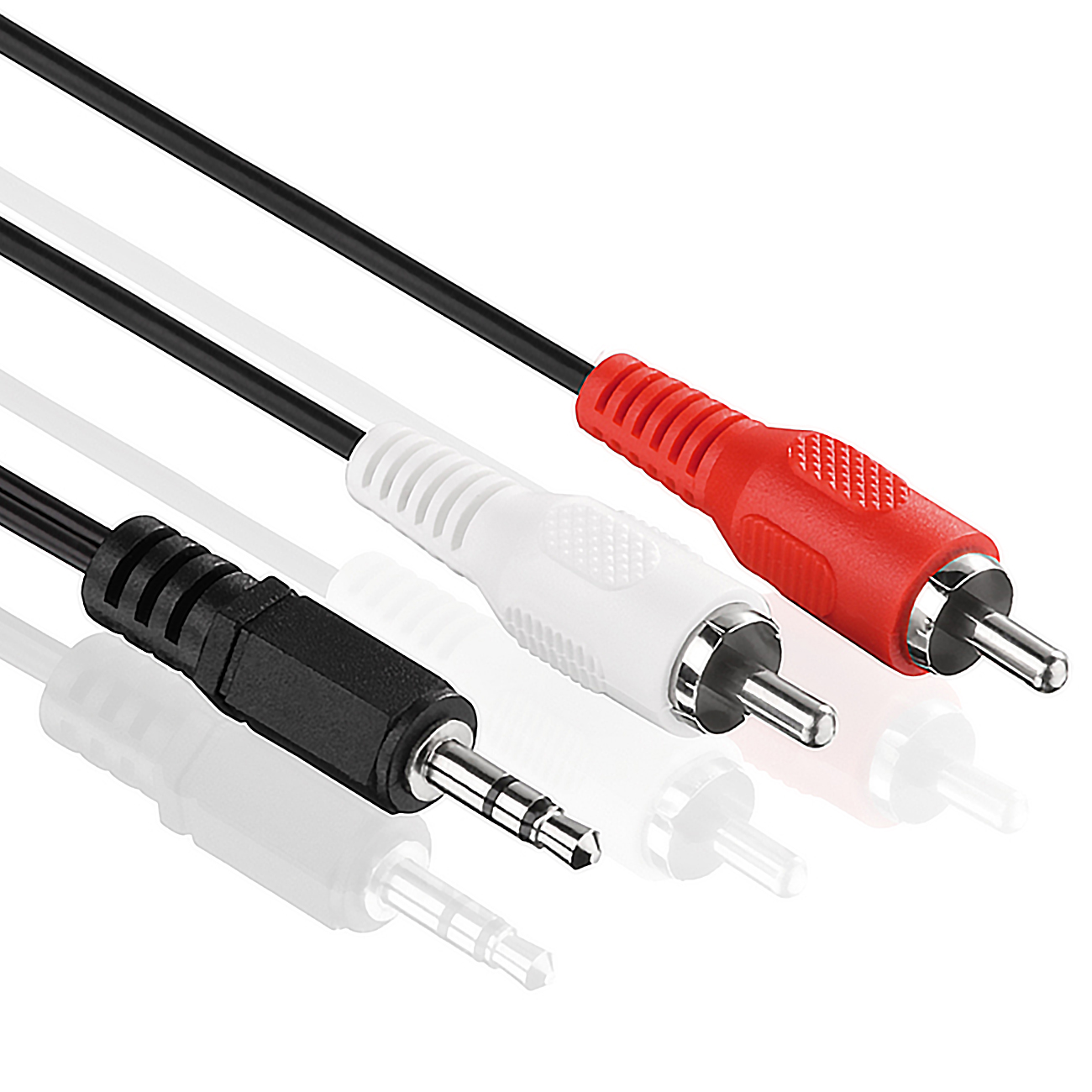 0,5m 50cm AUX Audio Kabel 3,5 mm Klinkenstecker Klinke & 2 Cinchstecker 