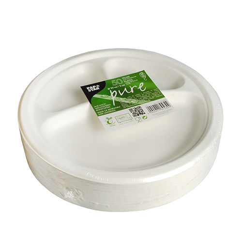 Papstar Piatto Monouso Rotondo Bianco In Canna Da Zucchero 26