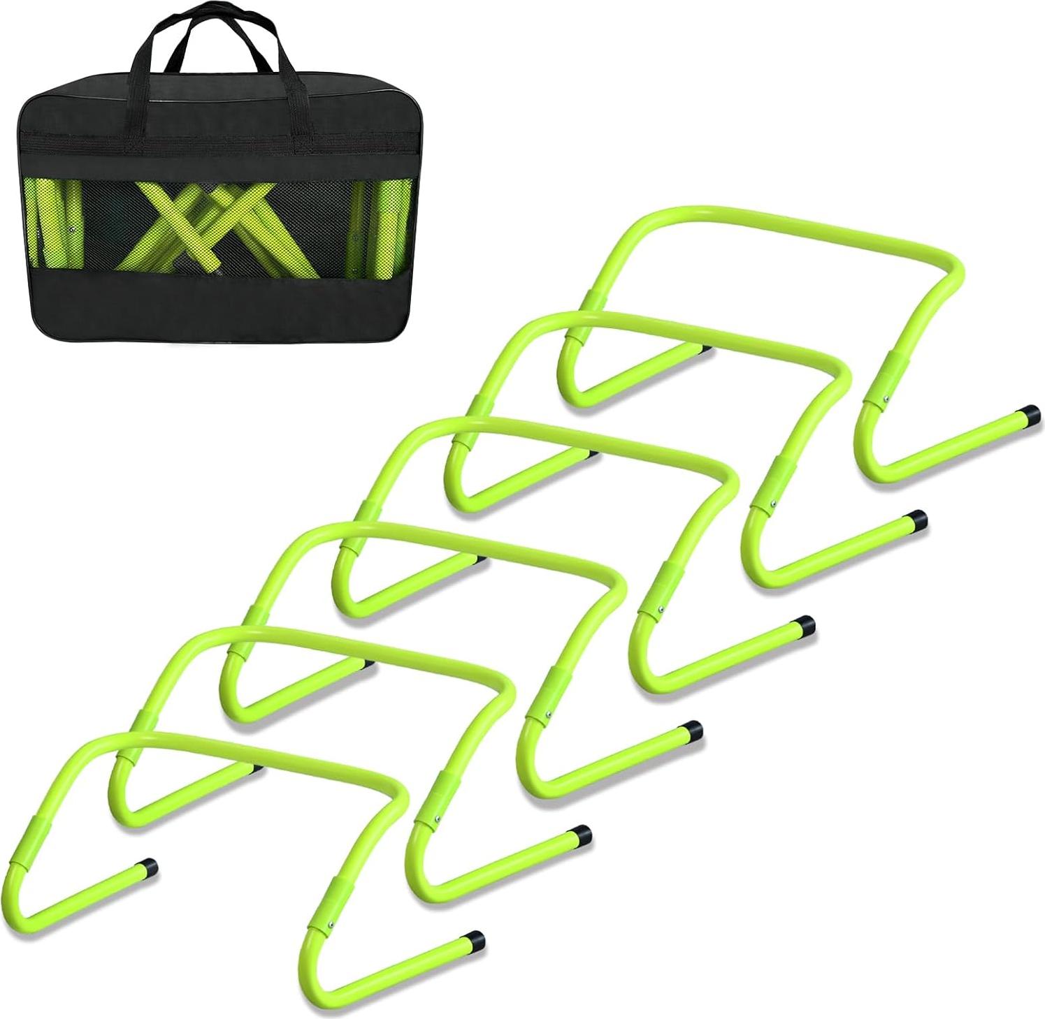 SUBTLETY Speed/Agility Fussball Hürden Trainingszubehör 6er Höhenverstellbar 46x30cm Fußball Hürdenset für Schnelligkeits Trainingshilfe Beweglichkeits Koordinationstraining