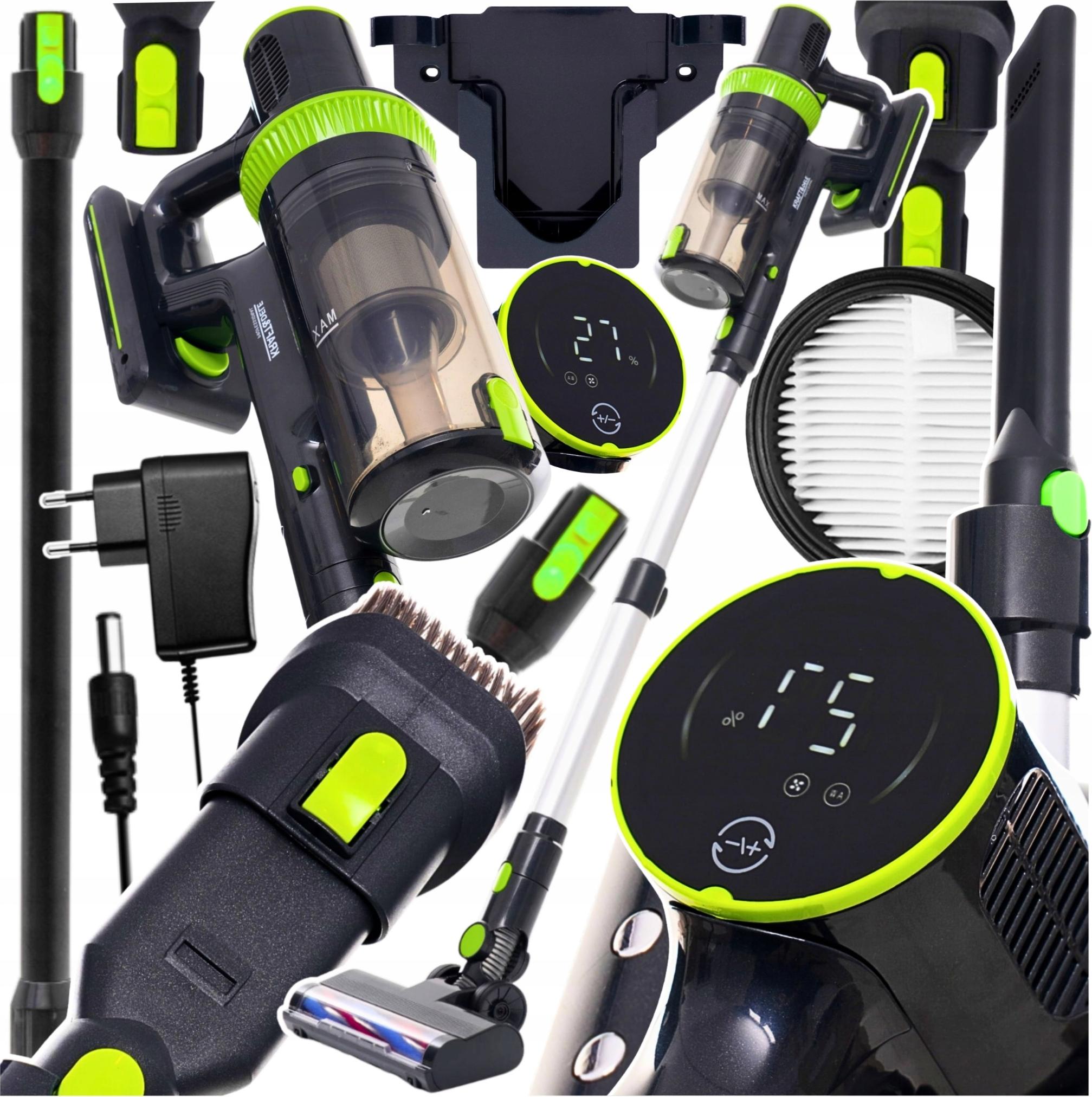 Staubsauger 2In1 Kabellos Zyklon Beutellos Lcd 3 Modi 50 Min