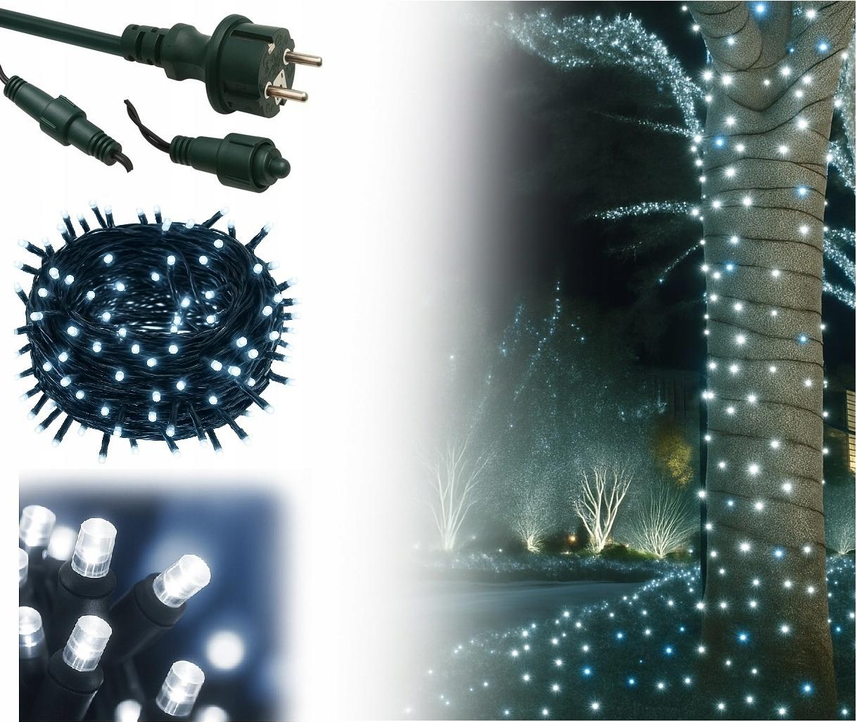 ROSNEK Lichterkette - 54 M - 1000 Led - Kaltweiß - Außenbeleuchtung