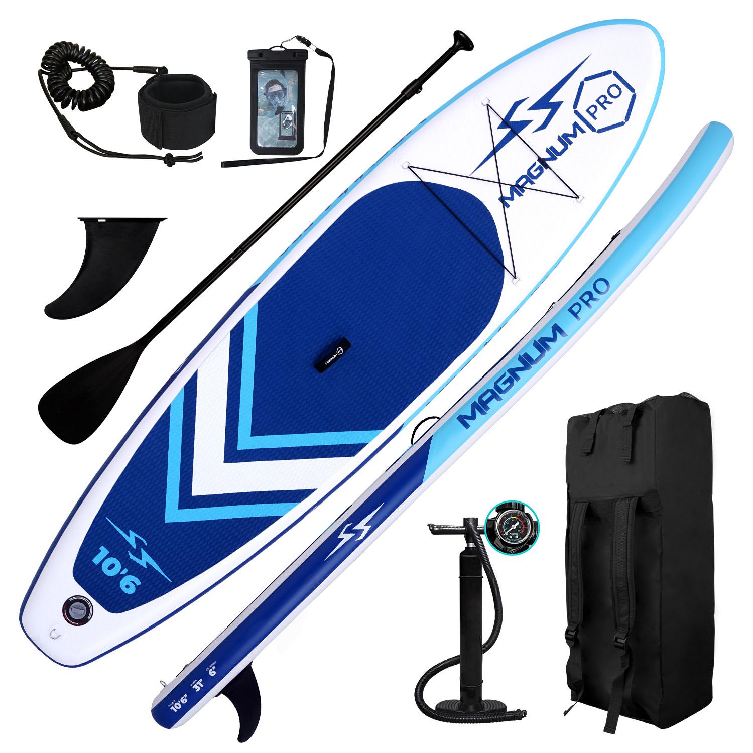 FunWater Stand up paddle Board, SUP Board Set, Stand up Paddle Board, SUP paddle Board, Handpumpe, 320x79x15cm, bis150kg, Blau