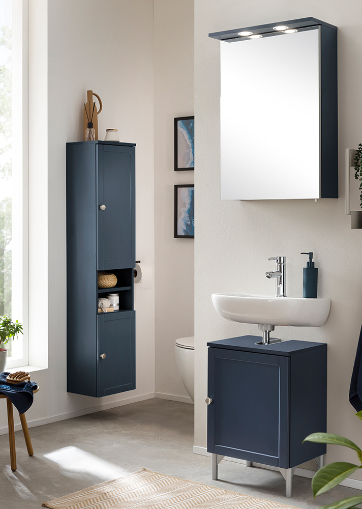 Lomadox Badmöbel Set 3-teilig blau JONA-80 LA80-JONA-80-SET2