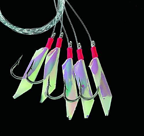 Dega Meeres-Vorfach mit 5 Haken Fischhaut