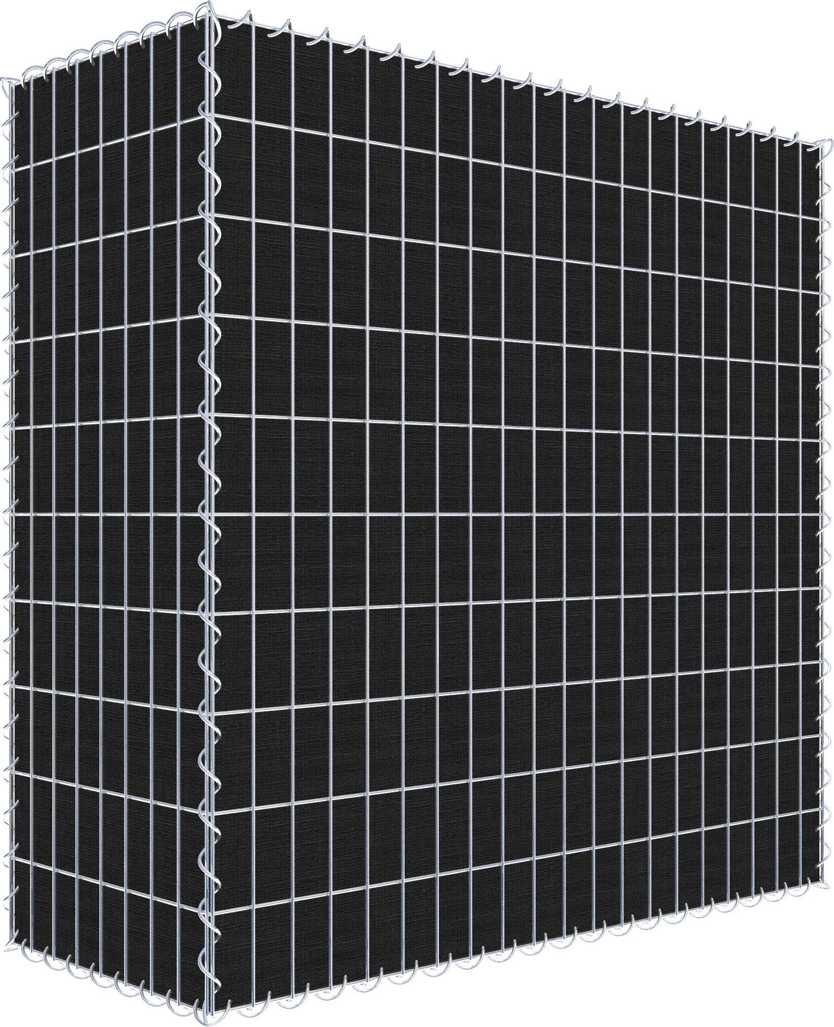 Gabiona Begrünte Gabione mit Vlies 100 cm x 100 cm x 40 cm (L x H x T), Maschenweite 5 cm x 10 cm, Spirale