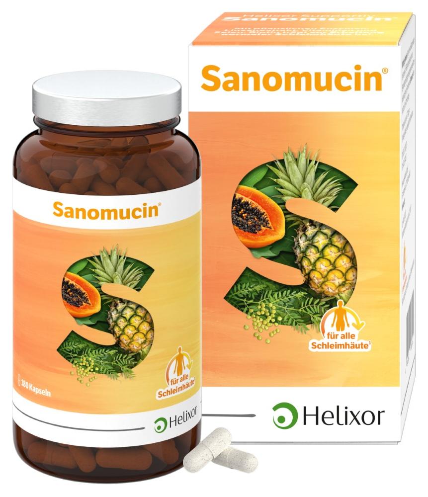 HELIXOR Heilmittel GmbH, Deutschland HELIXOR Sanomucin 3-fach Unterstützung für Schleimhäute, 180 St. Kapseln 20338379