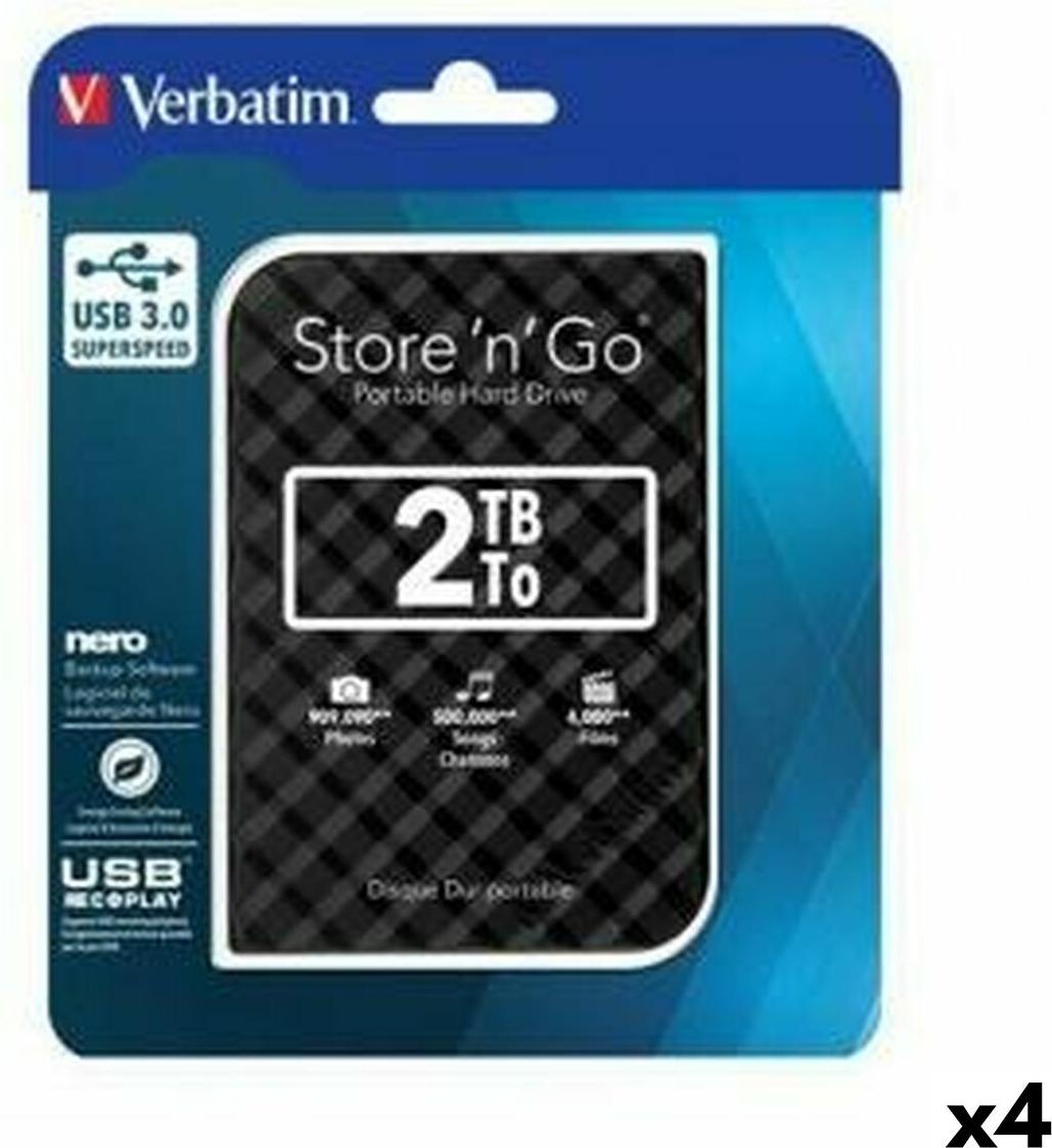 Externe Festplatte Verbatim STORE 'N' GO GEN 2 Schwarz HDD 2 TB (4 Stück)