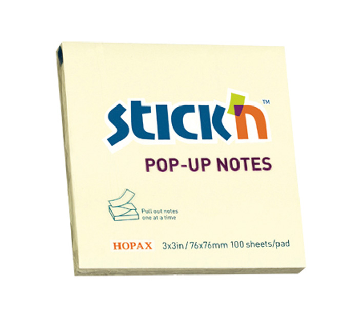 Stick n Bloek samolepicí Z Stick'n Hopax, 76x76 mm, lutý, 100 lístk